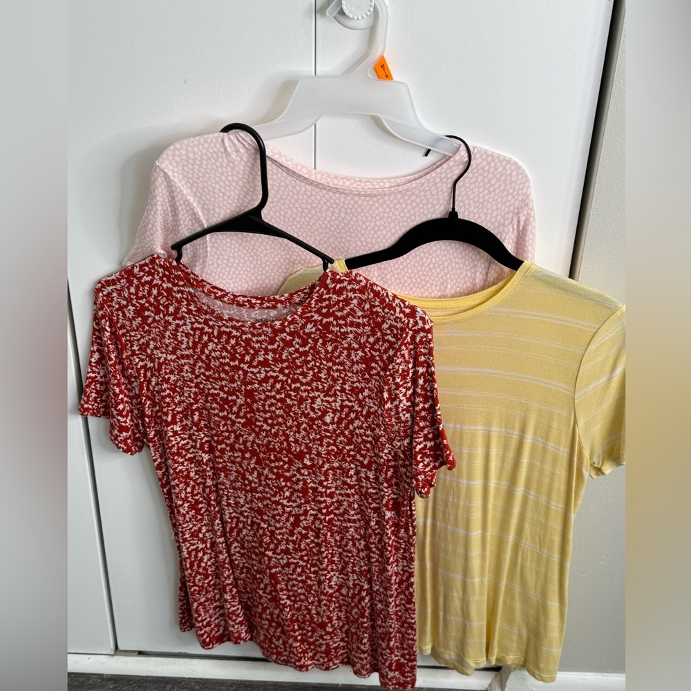 Nine West Short Sleeve Tees - Red, Pink, Yellow